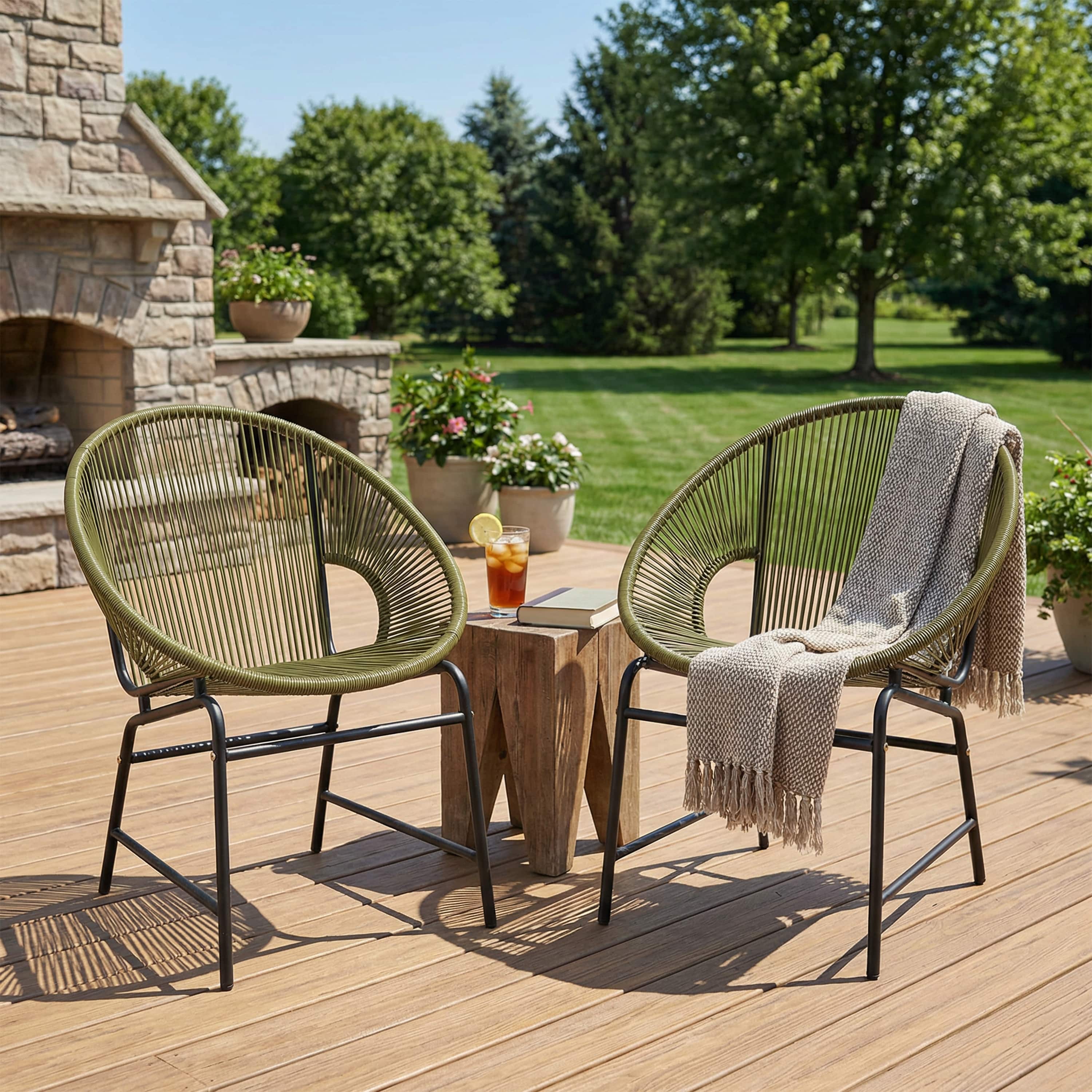 Outdoor rattan club chair — modern wicker accent seating